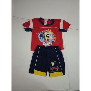 Vintage Spongebob Square Pants Boys T shirt Size 4t Basketball Shorts Lot Outfit